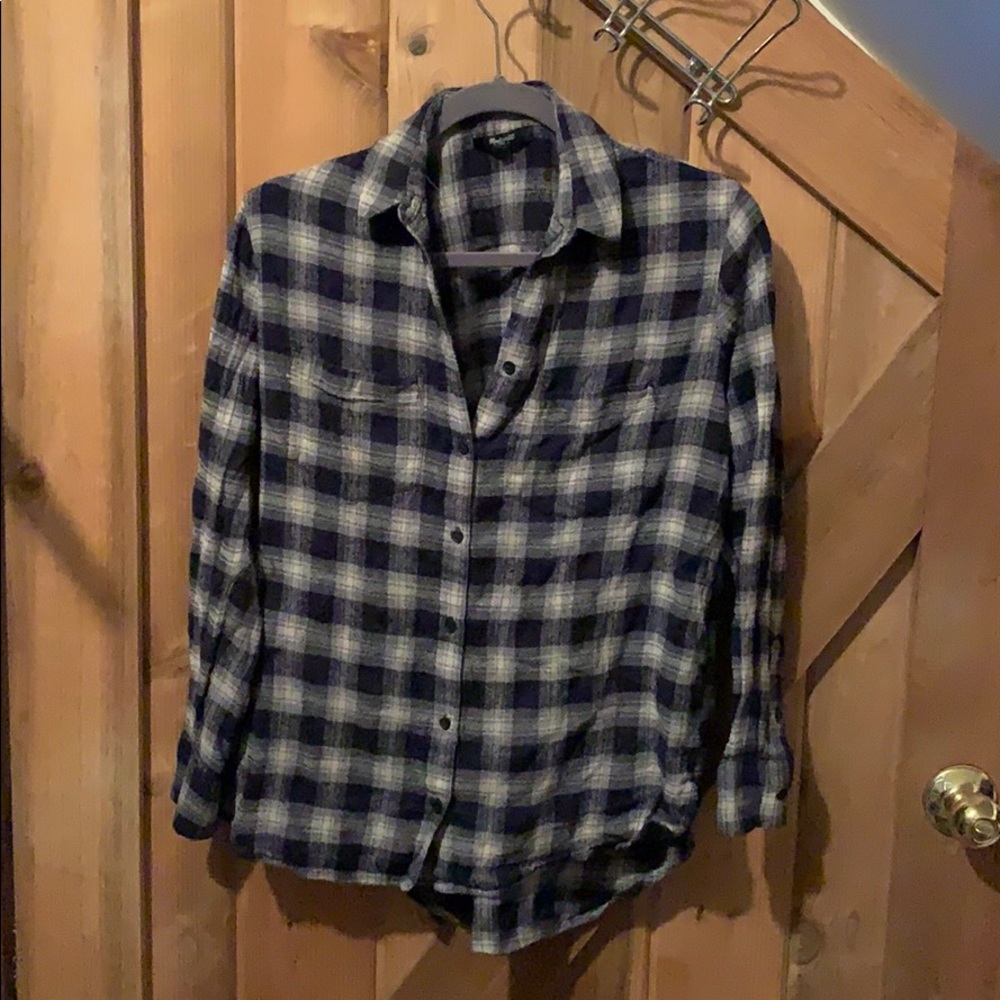 Madewell Navy Boyfriend Flannel